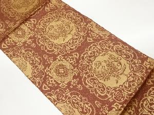 鳳凰・花唐草・丸紋に華紋模様織出し名古屋帯